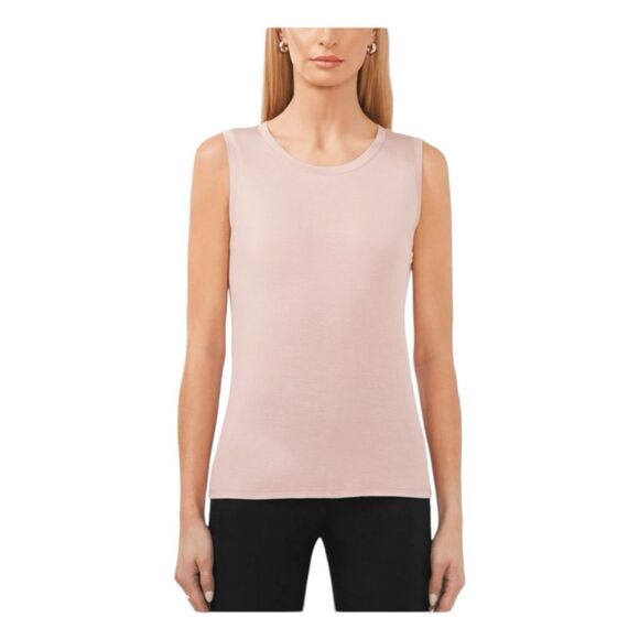 Halogen Back Keyhole Tank Top Pink Lightweight Knit Sleeveless Crewneck S - Picture 1 of 10